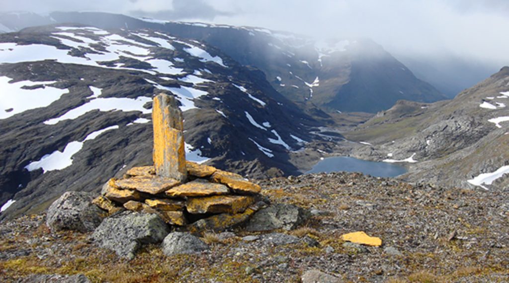 Gränsmarkering vid riksgränsen mellan Sverige och Norge.